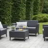Vendita online di SALOTTO DA GIARDINO SALEMO RESINA EFFETTO RATTAN GRAFITE