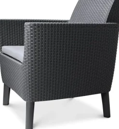 Vendita online di SALOTTO DA GIARDINO SALEMO RESINA EFFETTO RATTAN GRAFITE