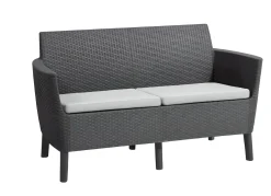 Vendita online di SALOTTO DA GIARDINO SALEMO RESINA EFFETTO RATTAN GRAFITE