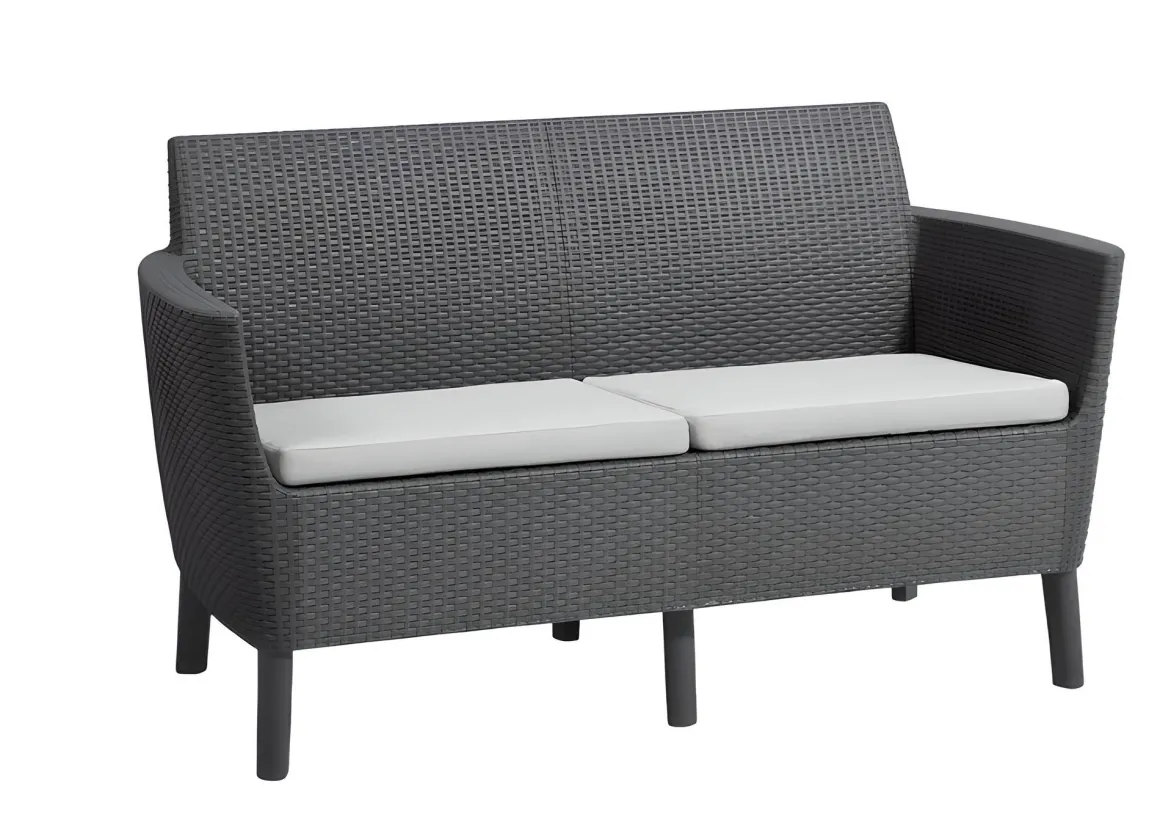Vendita online di SALOTTO DA GIARDINO SALEMO RESINA EFFETTO RATTAN GRAFITE
