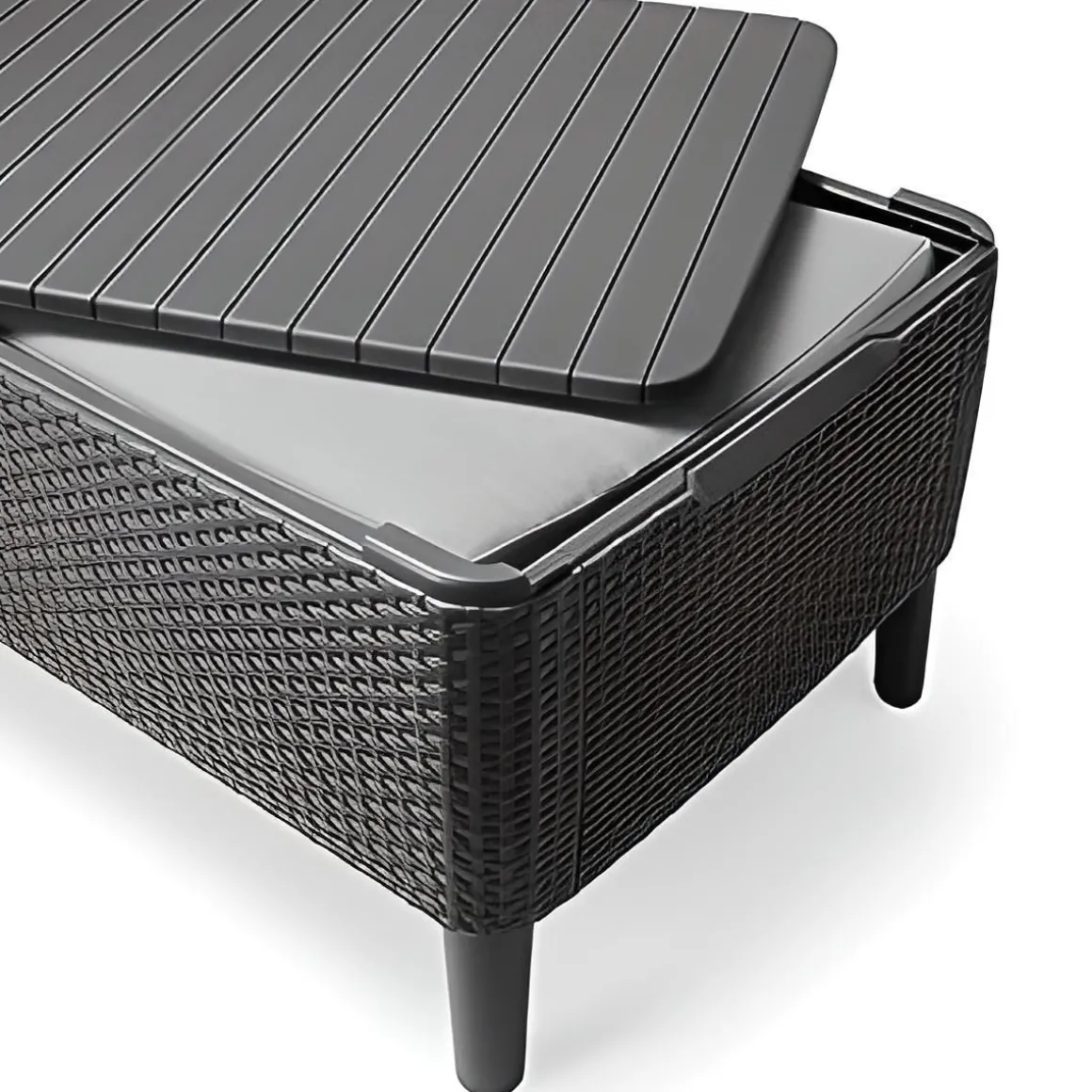 Vendita online di SALOTTO DA GIARDINO SALEMO RESINA EFFETTO RATTAN GRAFITE