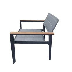 Vendita online di SALOTTO DA GIARDINO ALLUMINIO E TEXTILENE GRIGIO