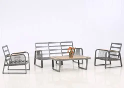 Vendita online di SALOTTO DA GIARDINO ALLUMINIO ANTRACITE E POLYWOOD