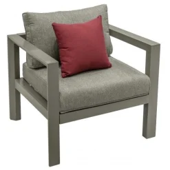 Vendita online di SALOTTO DA GIARDINO EVASION ALLUMINIO MARRONE E POLIESTERE GRIGIO