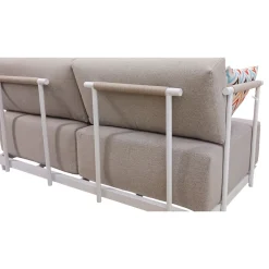 Vendita online di SALOTTO DA GIARDINO CON CHAISE LONGUE DX + TAVOLINO METALLO BIANCO