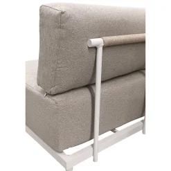 Vendita online di SALOTTO DA GIARDINO CON CHAISE LONGUE DX + TAVOLINO METALLO BIANCO