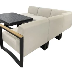 Vendita online di SALOTTO DA GIARDINO IN METALLO ANTRACITE E TEAK