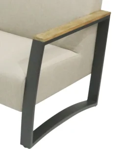 Vendita online di SALOTTO DA GIARDINO IN METALLO ANTRACITE E TEAK