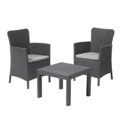Vendita online di SALOTTO DA GIARDINO SALVADOR RESINA EFFETTO RATTAN ANTRACITE