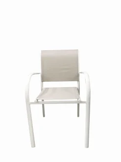 Vendita online di SEDIA IN ALLUMINIO BIANCO E TEXTILENE BEIGE