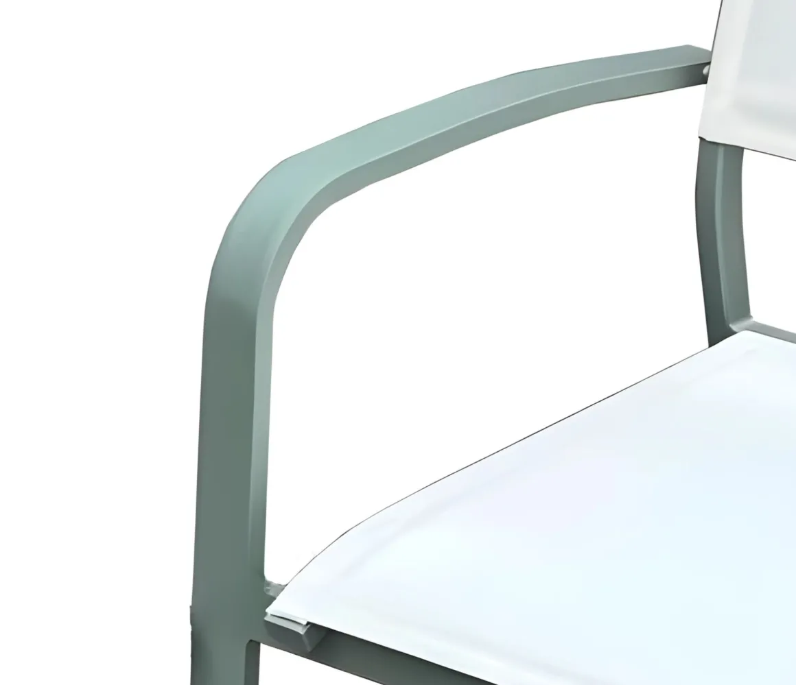 Vendita online di SEDIA IN ALLUMINIO VERDE MENTA E TEXTILENE BIANCO