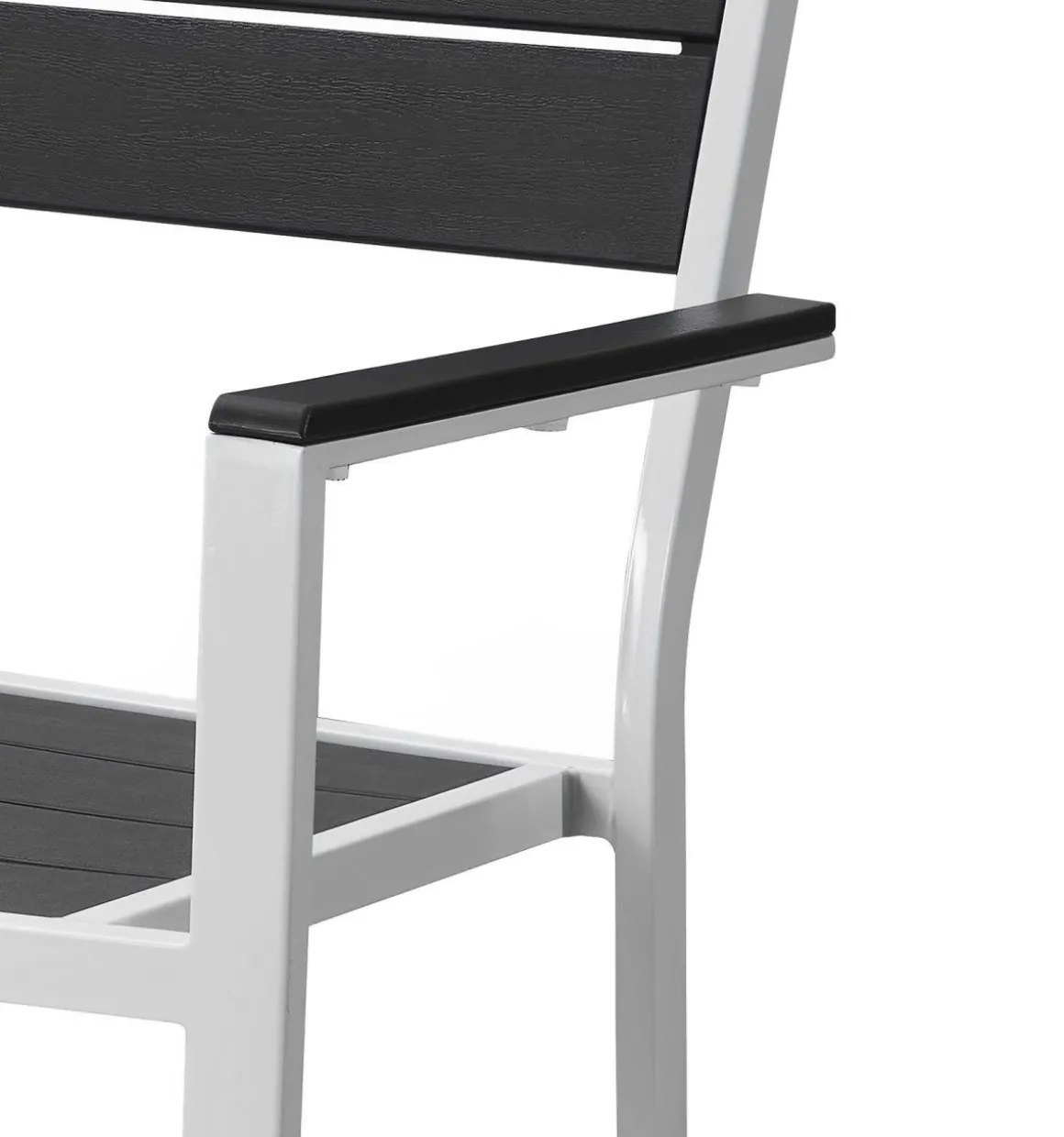 Vendita online di SEDIA IN METALLO BIANCO E PLASTICA EFFETTO LEGNO ANTRACITE