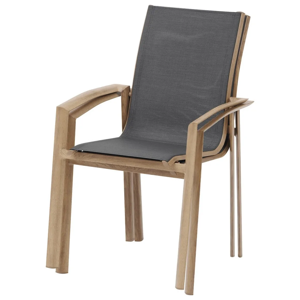 Vendita online di SEDIA MOD. AXANT ALLUMINIO EFFETTO LEGNO E TEXTILENE ANTRACITE