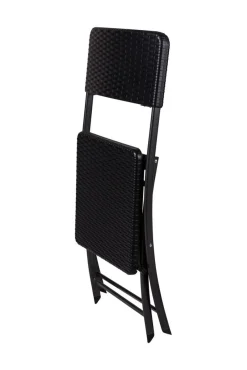 Vendita online di SEDIA PIEGHEVOLE IN METALLO E PLASTICA EFFETTO RATTAN NERO
