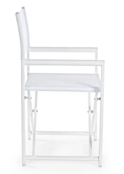 Vendita online di SEDIA REGISTA PIEGHEVOLE MOD. TAYLOR ALLUMINIO E TEXTILENE BIANCO