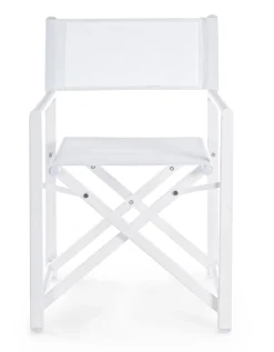 Vendita online di SEDIA REGISTA PIEGHEVOLE MOD. TAYLOR ALLUMINIO E TEXTILENE BIANCO