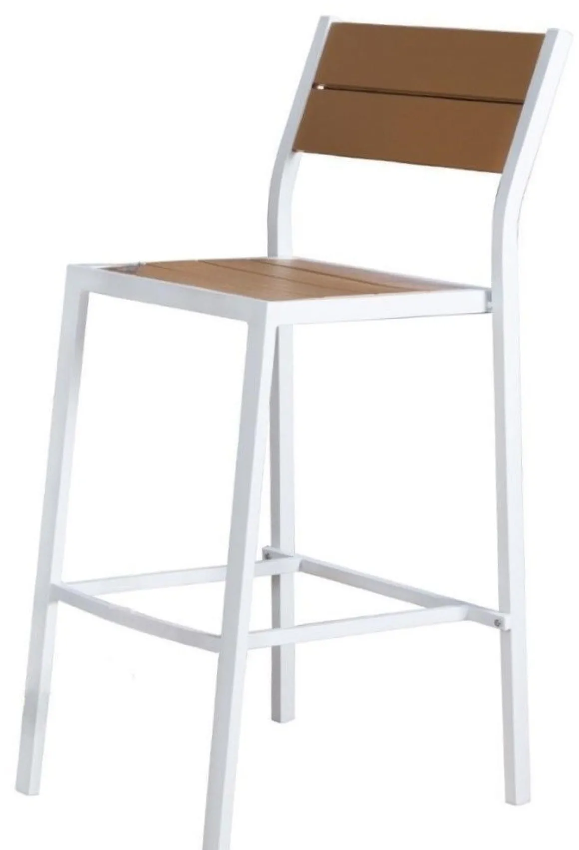 Vendita online di SET KD TAVOLO + 2 SGABELLI METALLO BIANCO E PLASTICA EFFETTO LEGNO