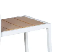 Vendita online di SET KD TAVOLO + 2 SGABELLI METALLO BIANCO E PLASTICA EFFETTO LEGNO