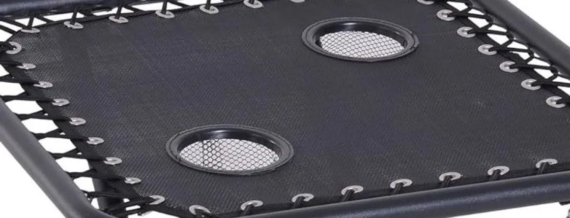 Vendita online di SET 2 POLTRONE RELAX PIEGHEVOLI CON TAVOLINO IN ACCIAIO NERO E TEXTILENE NERO