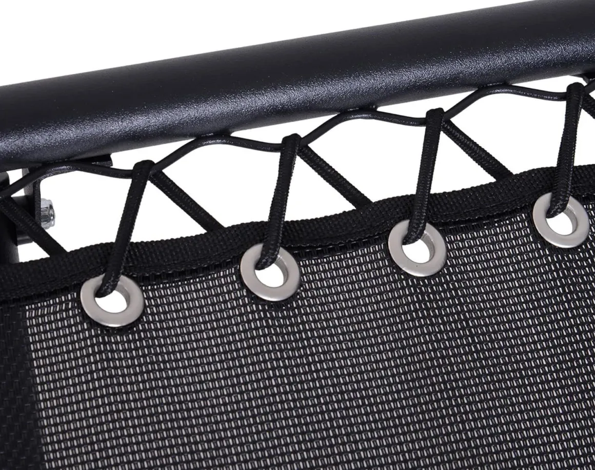Vendita online di SET 2 POLTRONE RELAX PIEGHEVOLI CON TAVOLINO IN ACCIAIO NERO E TEXTILENE NERO