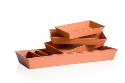 Vendita online di SOTTOVASO RETTANGOLARE 40X18CM TERRACOTTA