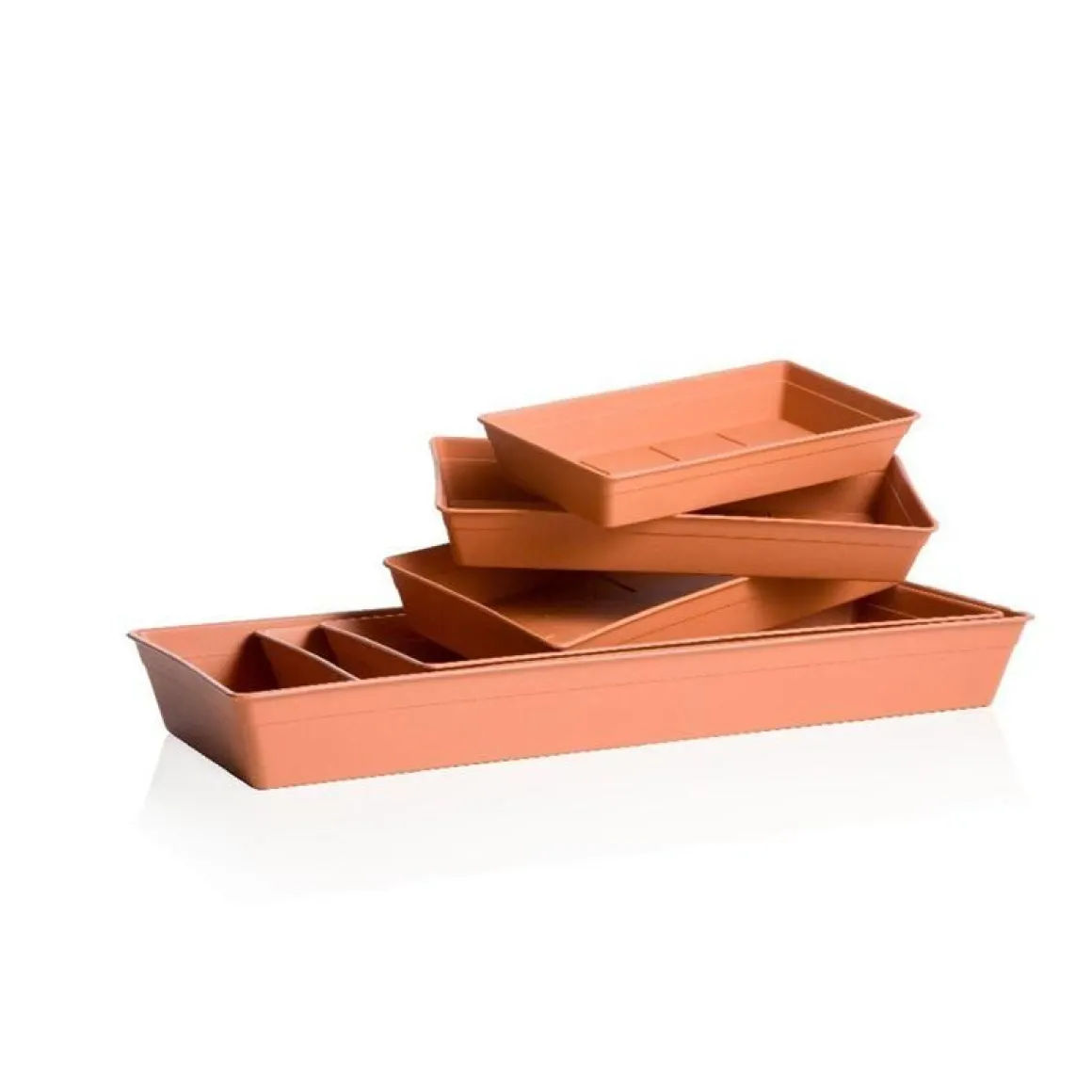 Vendita online di SOTTOVASO RETTANGOLARE 50X20CM TERRACOTTA
