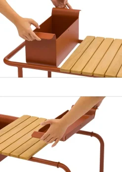 Vendita online di TAVOLINO MOD. SUNSET CM 83,3X46,5 TERRACOTTA E NATURALE