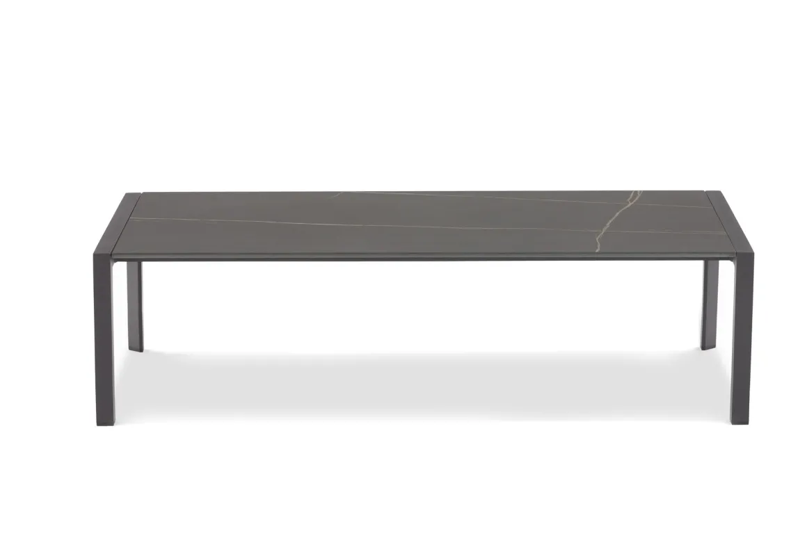 Vendita online di TAVOLINO REEF CM 130X65 IN METALLO ANTRACITE E PIANO EFFETTO MARMO