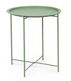 Vendita online di TAVOLINO RICHIUDIBILE MOD. AUSTIN DIAM. CM 46 H.52 METALLO VERDE FOGLIA