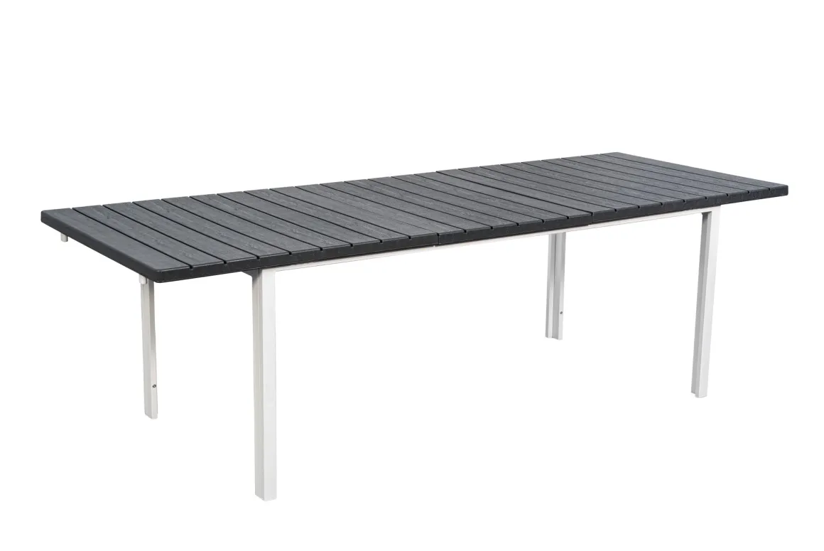 Vendita online di TAVOLO ALL. CM 180X89,5 METALLO BIANCO E PLASTICA EFFETTO LEGNO ANTRACITE