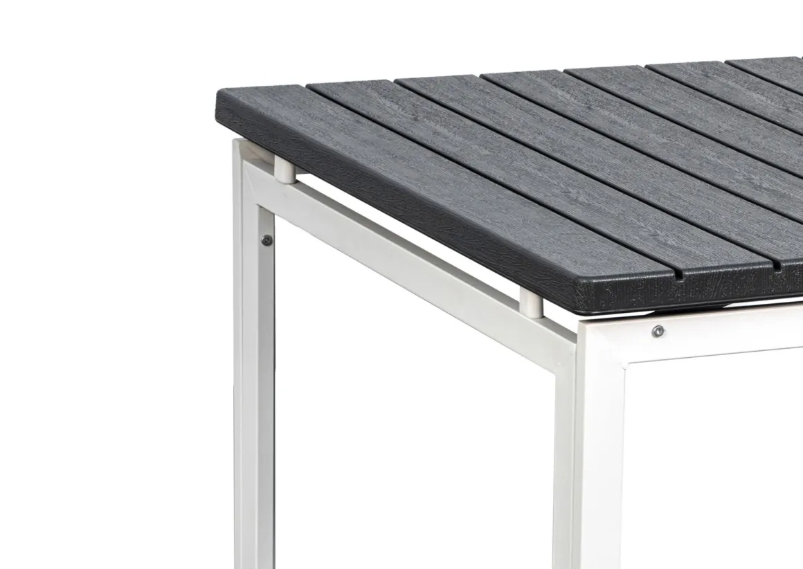 Vendita online di TAVOLO ALL. CM 180X89,5 METALLO BIANCO E PLASTICA EFFETTO LEGNO ANTRACITE