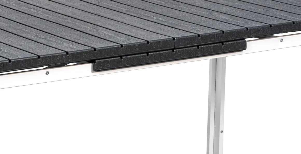 Vendita online di TAVOLO ALL. CM 180X89,5 METALLO BIANCO E PLASTICA EFFETTO LEGNO ANTRACITE