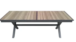 Vendita online di TAVOLO ALL. CM 227X100 ALLUMINIO ANTRACITE CON PIANO EFFETTO LEGNO