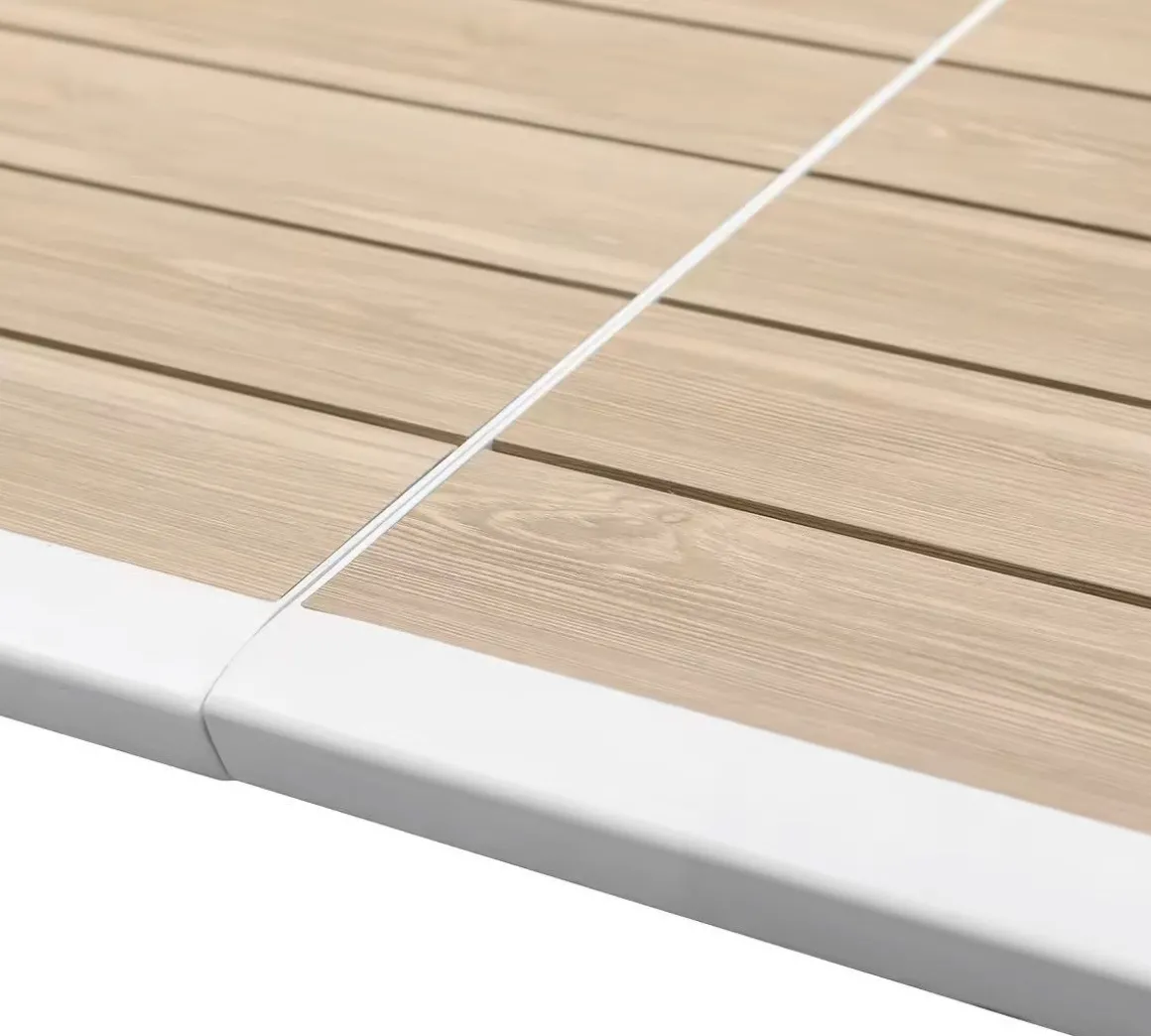 Vendita online di TAVOLO ALL. CM 220X76 METALLO BIANCO E PIANO EFFETTO LEGNO
