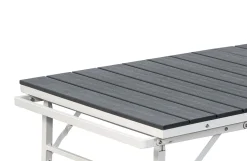 Vendita online di TAVOLO ALL. CM 166X78 METALLO BIANCO E PLASTICA EFFETTO LEGNO ANTRACITE