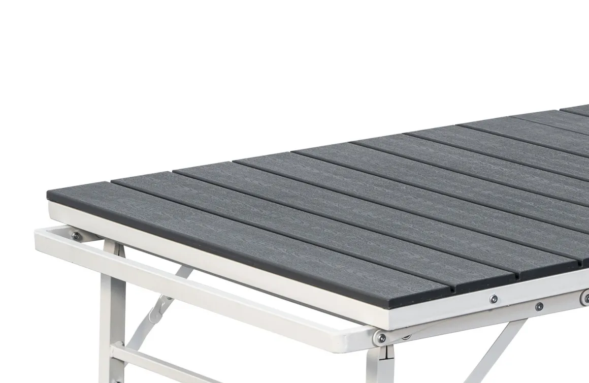 Vendita online di TAVOLO ALL. CM 166X78 METALLO BIANCO E PLASTICA EFFETTO LEGNO ANTRACITE