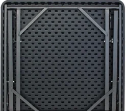 Vendita online di TAVOLO CM 78X78 METALLO E PLASTICA EFFETTO LEGNO/RATTAN NERO