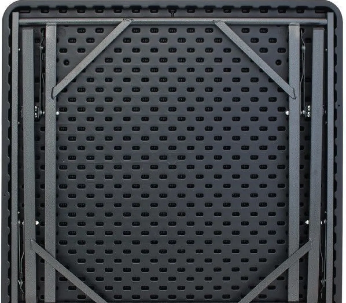 Vendita online di TAVOLO CM 78X78 METALLO E PLASTICA EFFETTO LEGNO/RATTAN NERO