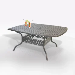 Vendita online di TAVOLO FISSO CM 165X165 ALLUMINIO PRESSOFUSO ANTRACITE
