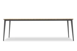 Vendita online di TAVOLO FISSO TIMO CM 240X100 METALLO ANTRACITE E LEGNO DI TEAK
