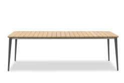 Vendita online di TAVOLO FISSO TIMO CM 240X100 METALLO ANTRACITE E LEGNO DI TEAK