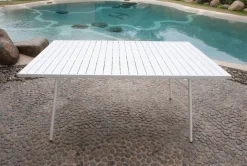 Vendita online di TAVOLO MOD SANTORINI CM 120X80 H 74 ACCIAIO BIANCO