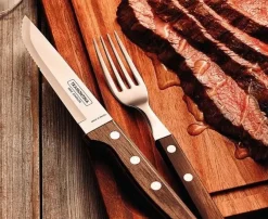 Vendita online di TRAMONTINA - SET 4 POSATE DA BARBECUE IN ACCIAIO INOX E LEGNO