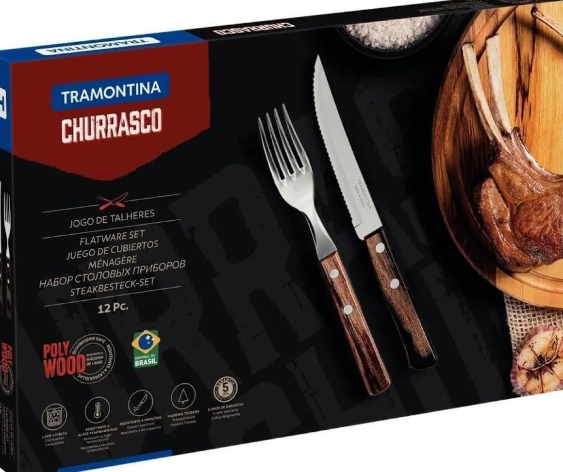 Vendita online di TRAMONTINA - SET 12 POSATE DA BARBECUE IN ACCIAIO INOX E POLYWOOD