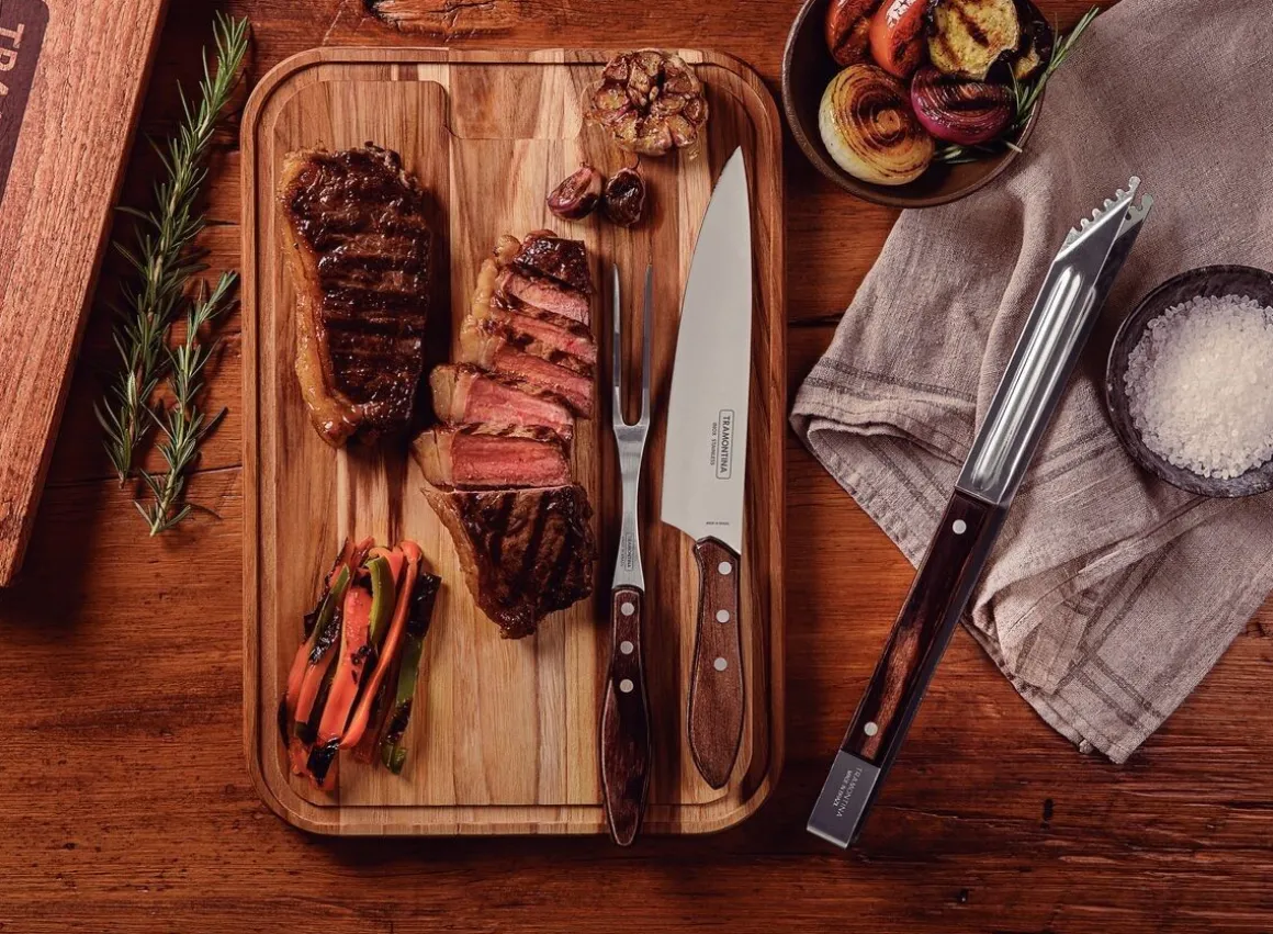 Vendita online di TRAMONTINA - SET 3 UTENSILI DA BARBECUE ACCIAIO INOX E POLYWOOD