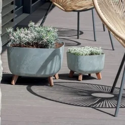 Vendita online di VASO GRACIA SQUARE EFFETTO CEMENTO 39X39X27CM ANTRACITE