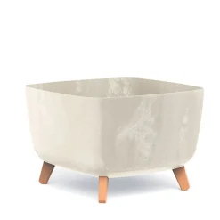 Vendita online di VASO GRACIA SQUARE EFFETTO CEMENTO 39X39X27CM CREMA