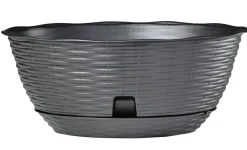 Vendita online di VASO PAGLIA DIAM. 40CM ANTRACITE CON SOTTOVASO