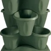 Vendita online di VASO TRIFOGLIO: SET 3 VASI + SOTTOVASO COLOR VERDE