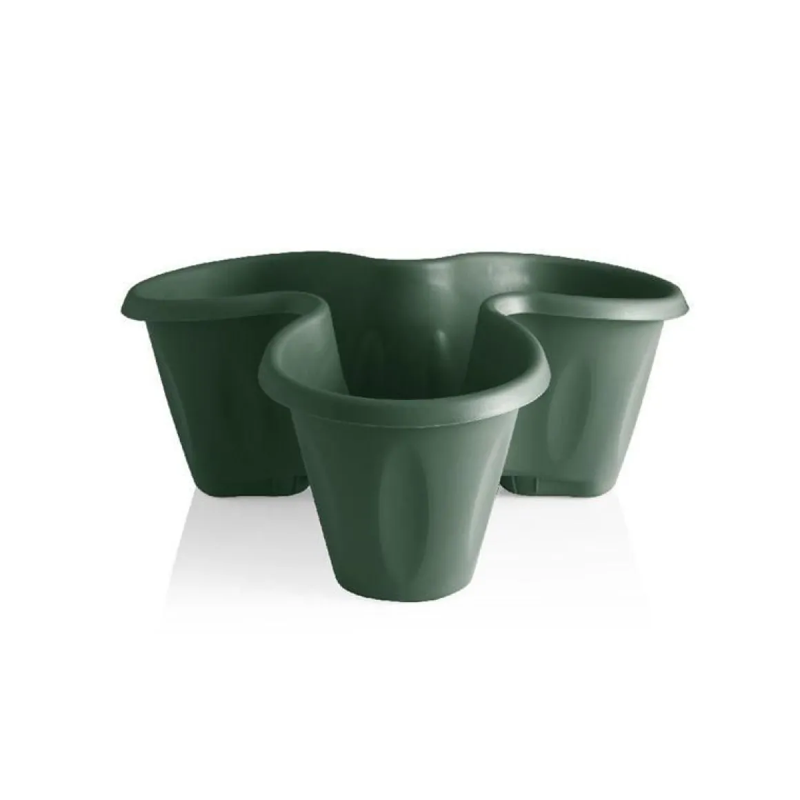 Vendita online di VASO TRIFOGLIO: SET 3 VASI + SOTTOVASO COLOR VERDE